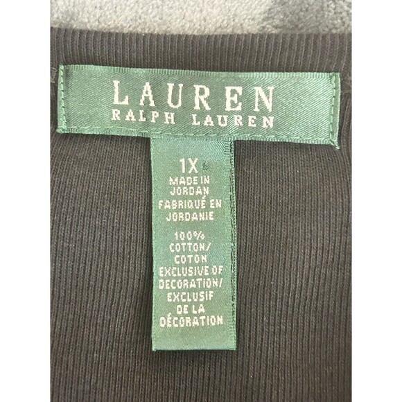 Ralph Lauren Womens‎ 1X (16-18) Black Longsleeve Henley Top - Picture 6 of 9
